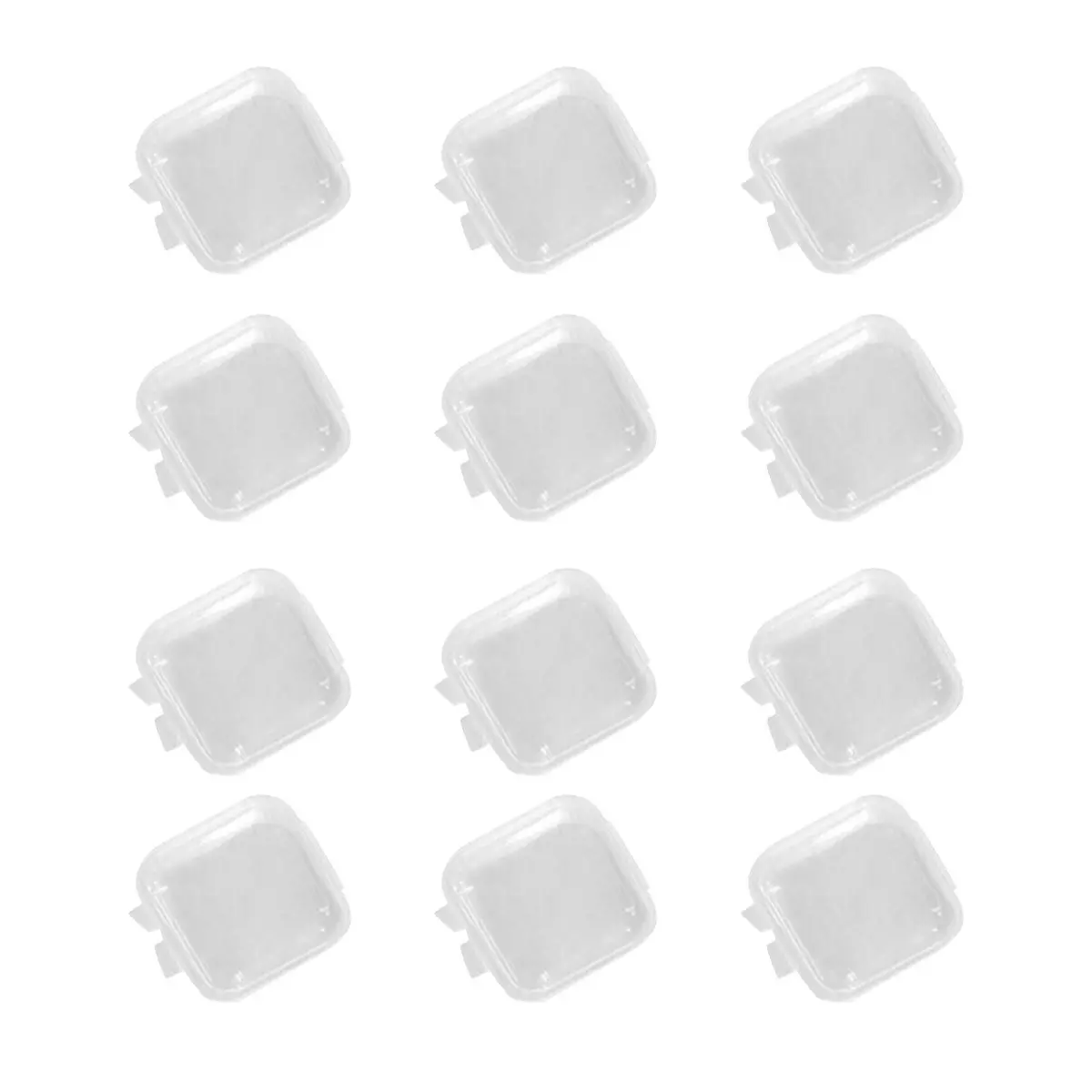12Pcs Clear Plastic Mini Jewelry Box Storage Container Compact Lightweight Beads Makeup Organizer Mini Box