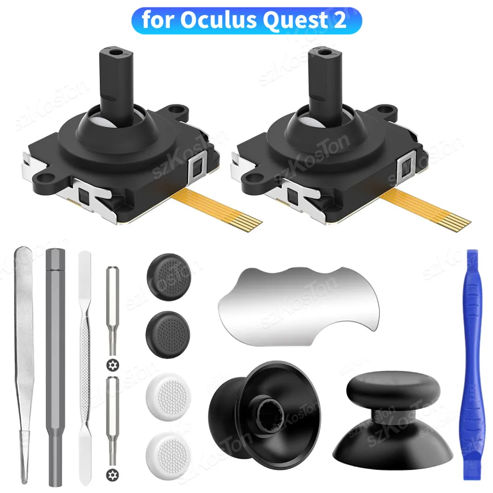 

VR Joystick Replacement Kit for Oculus Quest 2 Controller Thumbstick Grips Pry Tool for Meta Quest 2 Handle Accessories