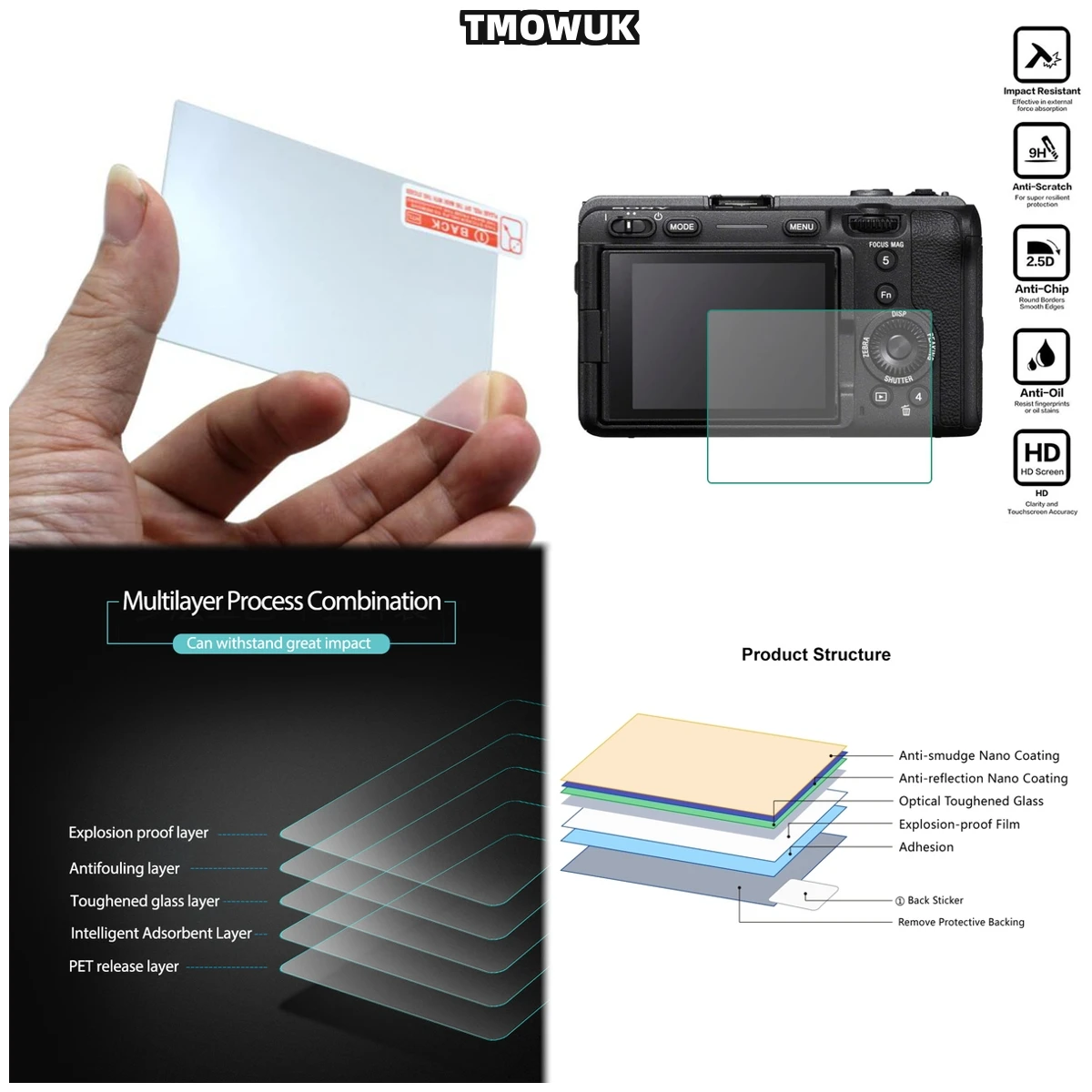

For A7S3 A7R3 A7RM3 A7RMII A7MII A7MIII A7C - 9H Shock - Absorbing LCD Protective Film
