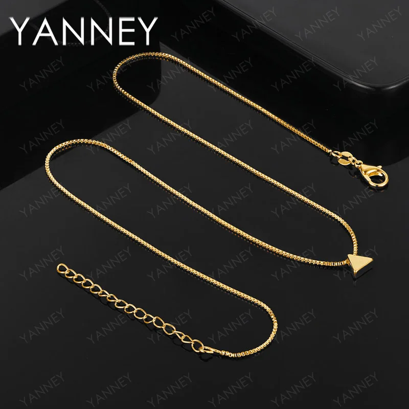 18K Gold Plated Exquisite Triangular Pendant Necklace Women Fashion Party Favor Jewelry Accessories