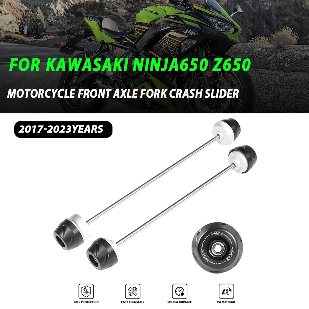 Motorcycle Parts For KAWASAKI NINJA650 Z650 Z650RS 2017-2023 Front Rear Axle Fork Crash Slider Wheel Anti-Collision Protector