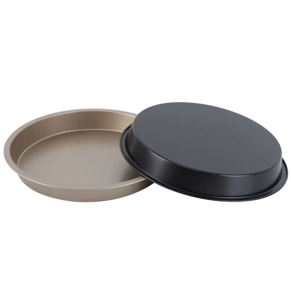 Non Stick Pizza Pan Carbon Steel Baking Tray Round Cake Mold Kitchen Bakeware Tools Household Oven Supplies 6 7 8 9 10 Inch Gold