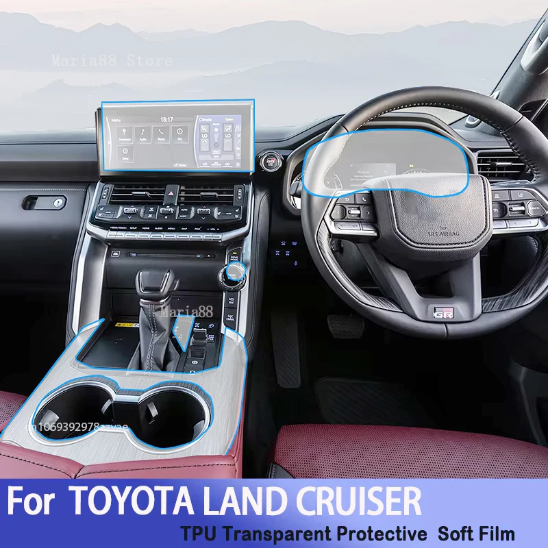 

For TOYOTA LAND CRUISER (2022-2023) Car Dashboard Mat Anti-Scratch Cover Interior Accessories Anti-dust TPU Protector Film