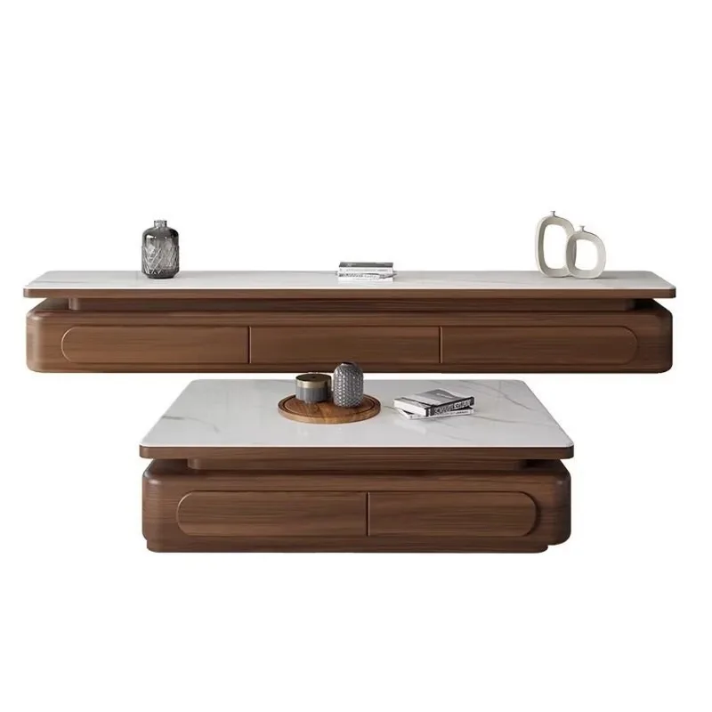 

Retro wind microcrystalline stone coffee table, living room small apartment modern home