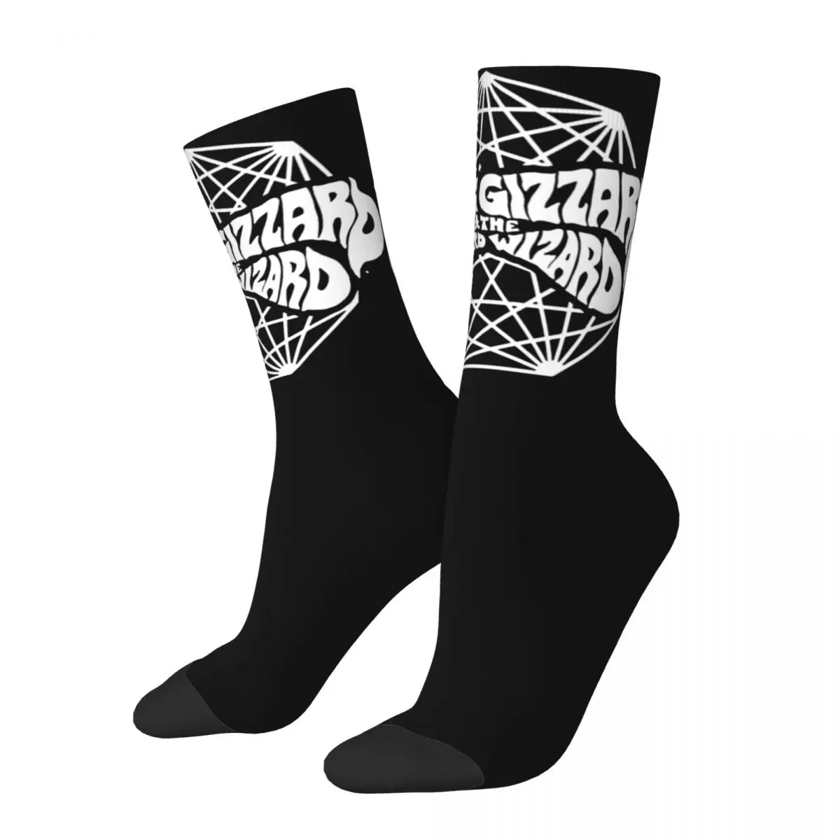 

Crazy Male Socks King Gizzard And The Lizard Wizard Metal Band Logo Merch Warm Skateboard Stockings All Seasons