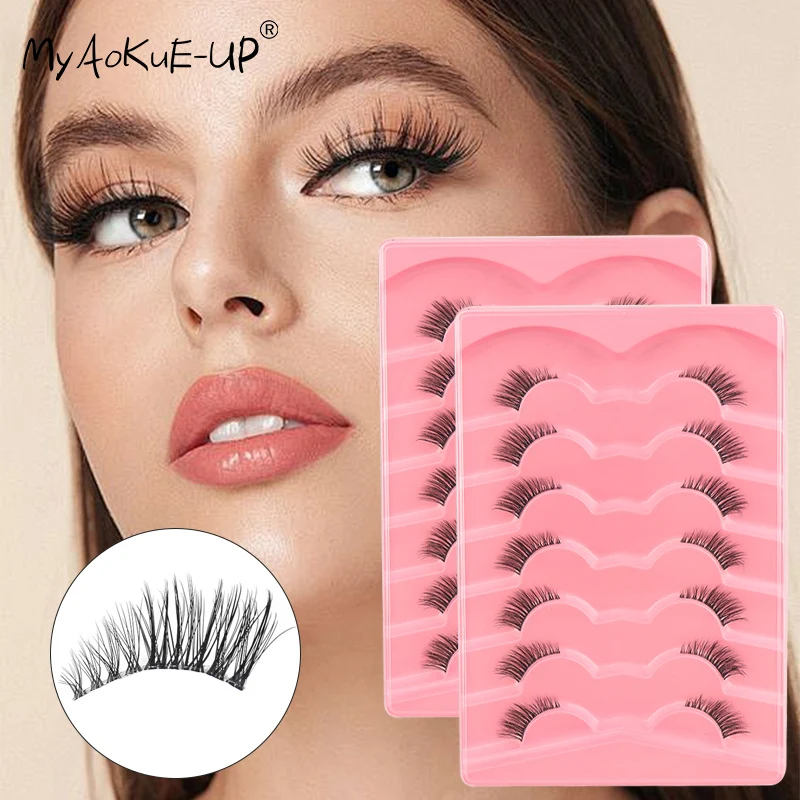 

Half Lashes Soft Band Lashes Natural Look Faux Mink Wispy Mink Eyelashes Extension Wispy Winged End Eye Elongated Makeup Tools
