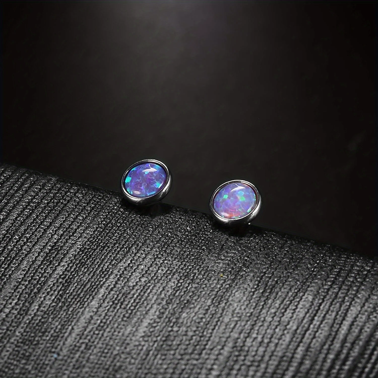 Drperfect 316L Stainless Steel Piercing Jewelry Flat Back Cartilage Nose Rings Studs Created-Opal Medusa Piercing Jewelry