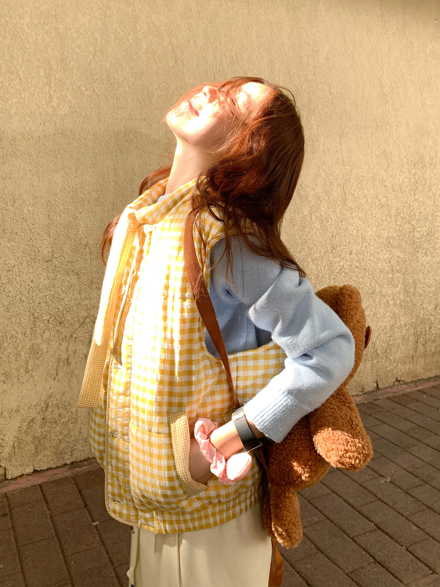 

Желтый клетчатый жилет-куртка женский, верхняя одежда для зимы, многослойный топ от Zeng Xiaoxian, корейский стиль, для повседневной носки, свободный крой, хлопок.