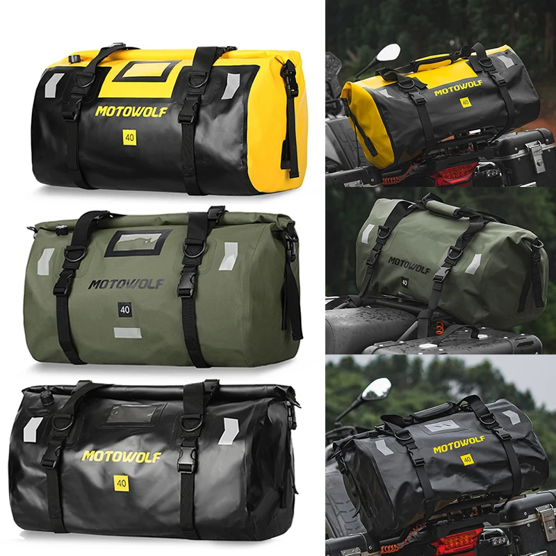 

Motorcycle Waterproof Tail Bags Back Seat Bags Travel Bag Motorbike Scooter Sport Luggage Rear Seat Bag Pack 40L/66L