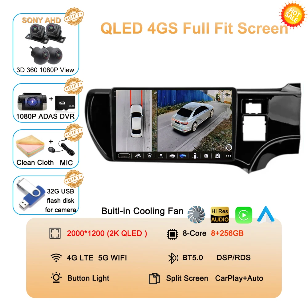 Android 16 For Toyota Aqua Prius C 2011-2017 Carplay 4G WIFI Car RadioNavigation GPS Multimedia Video Player 2Din DVD Stereo BT image 3
