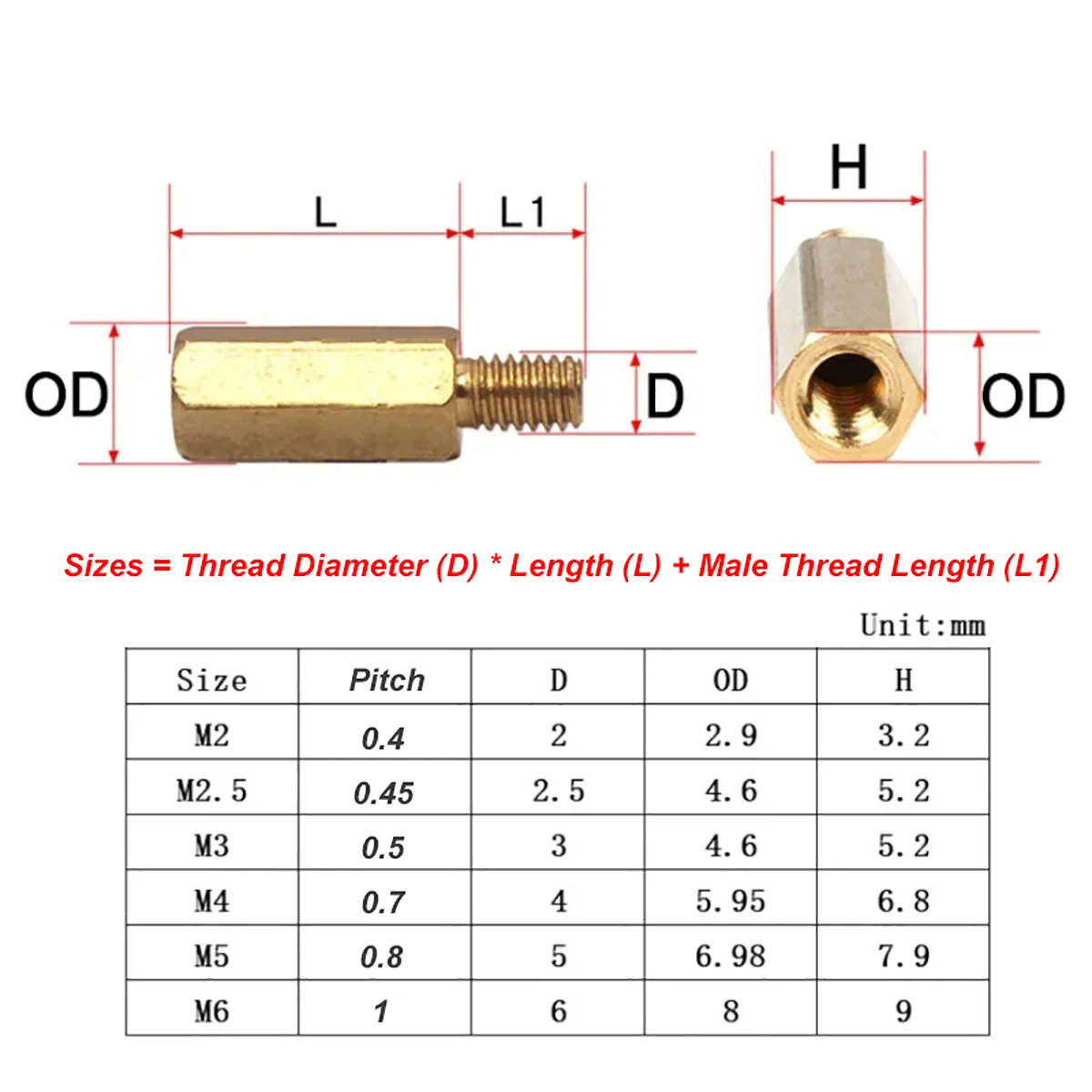 M2 M2.5 M3 M4 M5 M6 Hex Brass Male Female Standoff Board Rack Stud Hexagon Threaded Pillar PCB Motherboard Spacer Bolt Screw