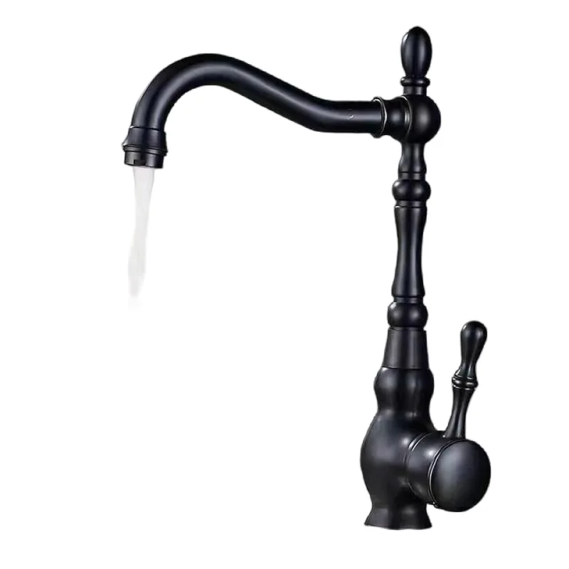 

Black Kitchen Sink Faucet 360 Rotate Hot Cold Water Mixer
