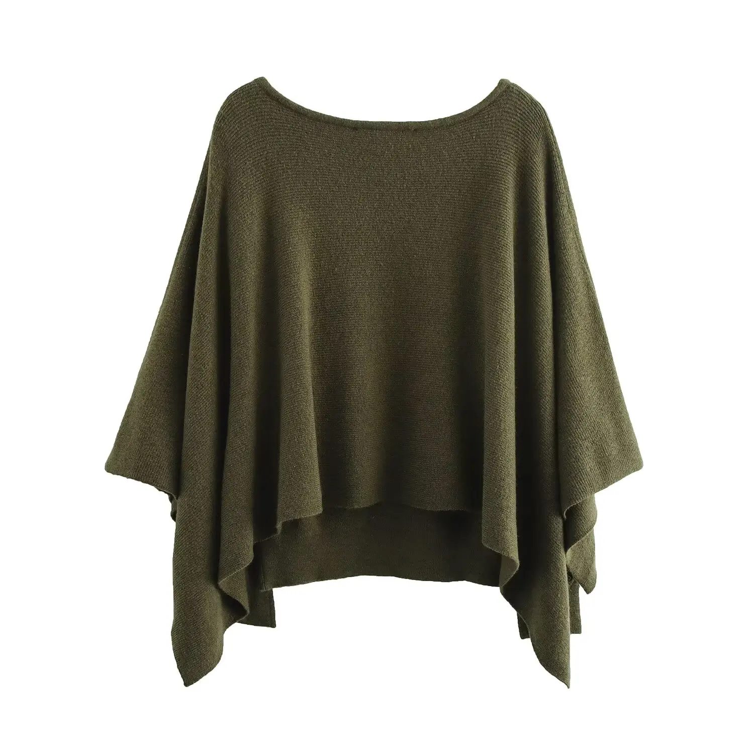 European and American style new niche design oblique shoulder cape pullover sweater