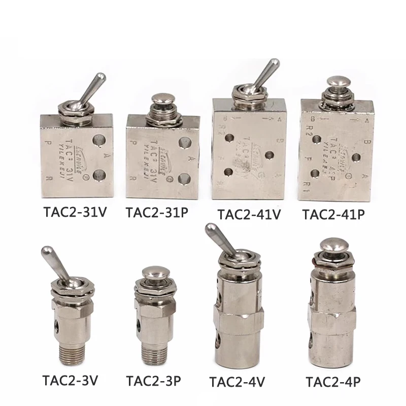 Air Pneumatic Mechanical Valve 2 Position 5 Way Toggle Button Switch TAC2-41V 31V 41P 31P 41PP TAC-4V 4P 3P 3V TV-3S