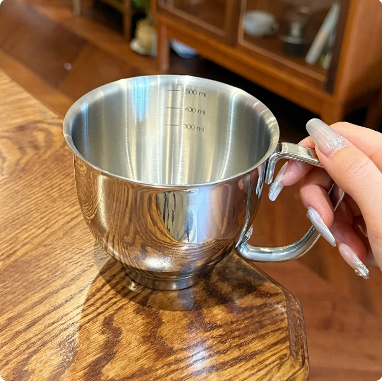 500Ml large capacity stainless steel beer cup single layer coffee cup