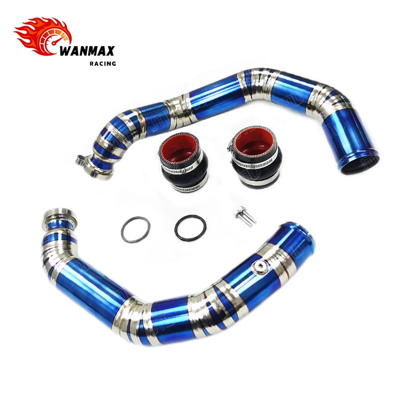 High Performance Charge Pipe for BMW M3 M4 M2C F80 F82 F87 S55, Direct Fit TIG Welded Aluminum with Silicone Hose