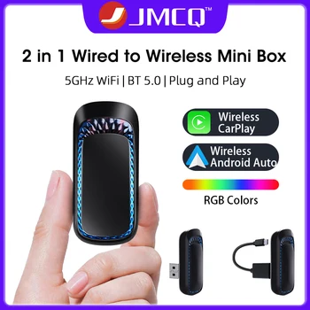 JMCQ 안드로이드 자동 박스 무선 어댑터, 스마트 AI 박스, OEM 유선-무선 USB 동글, 미니 카플레이 박스, 2 in 1