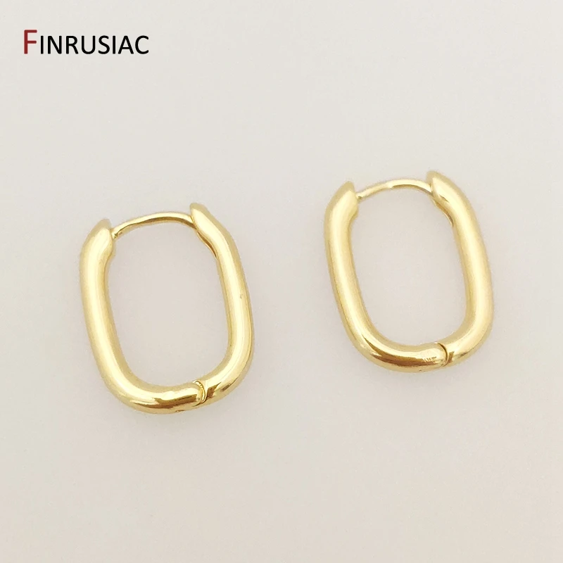 Rhodium/Gold Plated Simple Hoop Earrings for Women Circle Piercing Round Ring Earrings Fashion Jewelry wholesale