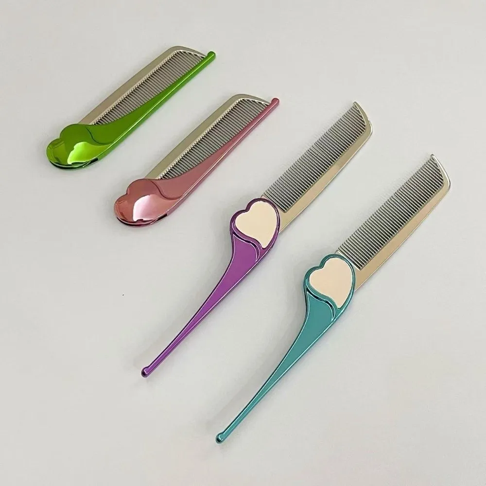 

Портативная антистатическая расческа-зеркало 2-в-1 из сплава, удобная складная щетка для волос, массажер для кожи головы, гладкая расческа для волос, зеркало в форме сердца, для путешествий