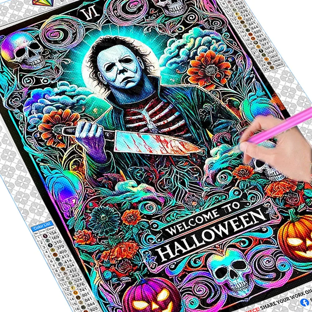 Halloween Diamond Painting Horror Killer Embroidery Diamond Mosaic Art Rhinestone Picture Cross Stitch Kits Home Decoration