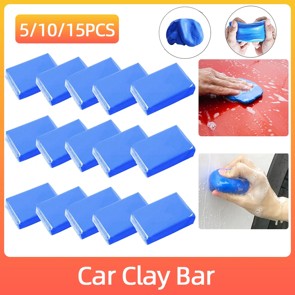 5/10/15pcs Vehicle Detailing Magic Cleaning Mud Blue Car Cleaning Clay Bar Car Magic Clay Bar Auto Detailing Cleaner Washing Mud