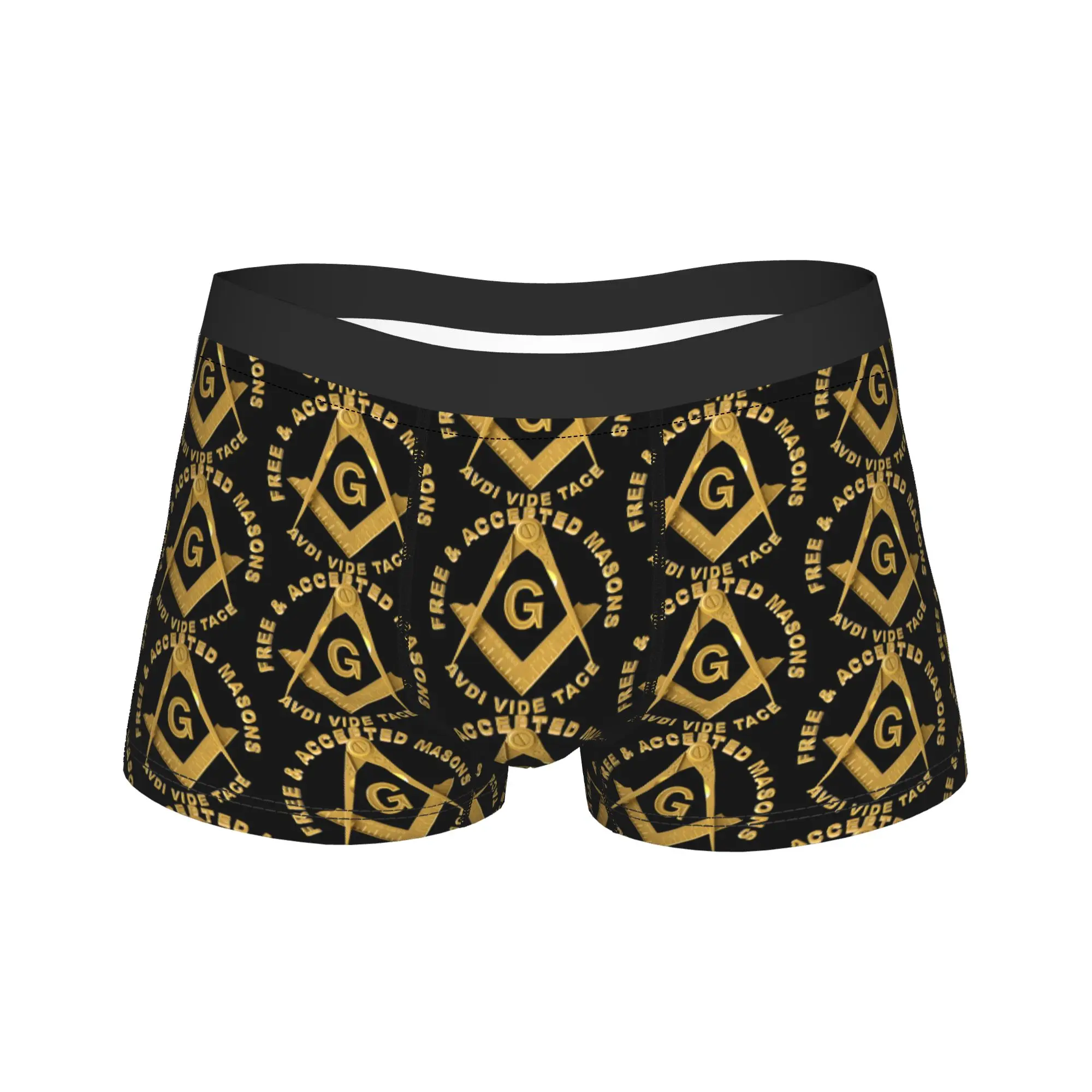 

Accepted Masons Masonic Freemason Underwear Men Shorts Briefs Breathable Boxershorts High Quality Print Large Size Panties