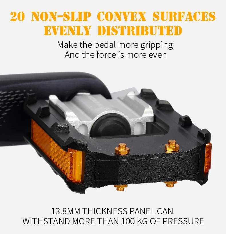 KOOTU Bicycle pedals Aluminum alloy material is strong and durable Folding pedals Universal bicycle pedals sealed bearings