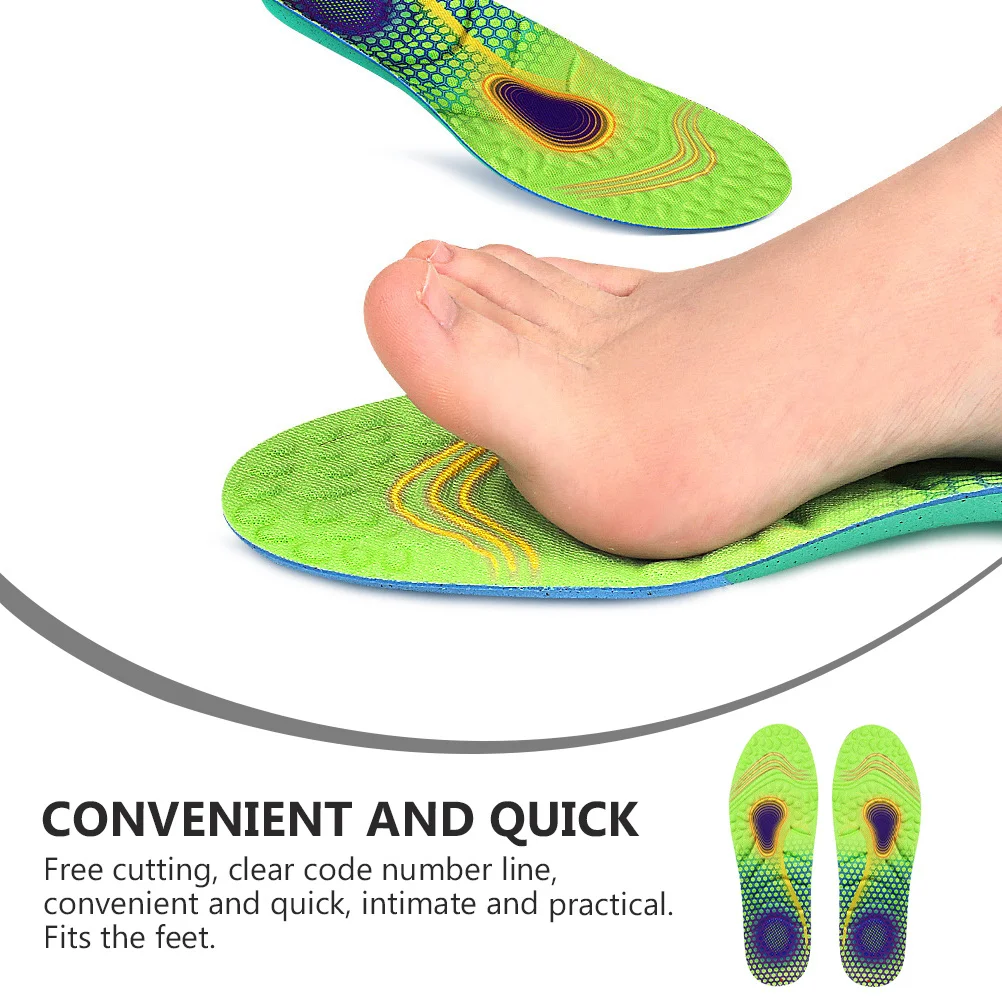 

1 Pair Breathable Bk Cloth Shoe Insoles Elastic Massaging Footbeds Shock Absorbent Sweat-Wicking Inserts Foot Care