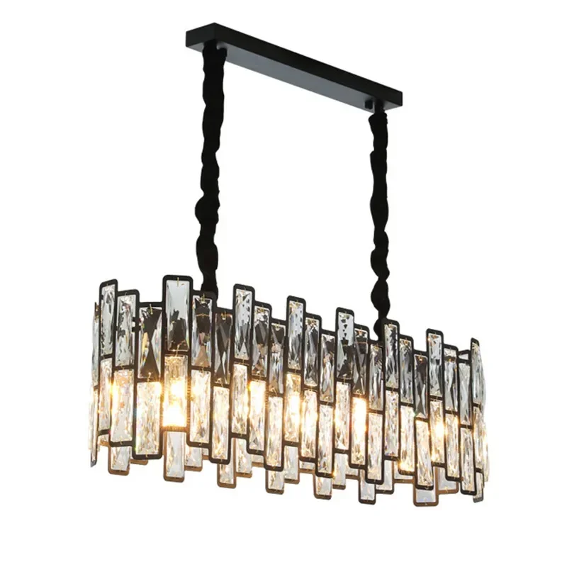 Modern Crystal LED Pendant Light for Dining Room Black Hanging Lamp Kid Bedroom Lustres Ceiling Chandelier Suspension Luminaire
