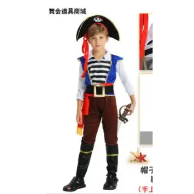 Kids Carnival Costumes Pirate Boys girls Jack Sparrow Cosplay Children Costume Caribbean Fancy Dress Party Ball Shows Costumes G