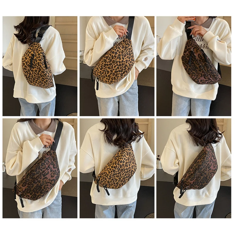 Fashion Women Waist Bag Leopard Print Chest Bag Large Capacity Shoulder Crossbody Bag Latest Waist Fanny Pack Designer Bags