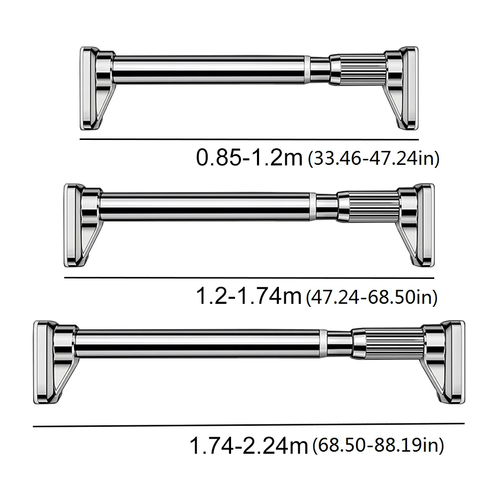 Multifunctional Versatile Telescopic Rod, Stainless Steel Nail-free Fixing Curtain Rod, Shower Sheft Hanging Shower Curtain