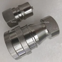 1/8 1/4 3/8 1/2 3/4 1 1-1/2 1-1/4 High Pressure Open Close Hydraulic Quick Coupling Double Self Sealing Connector