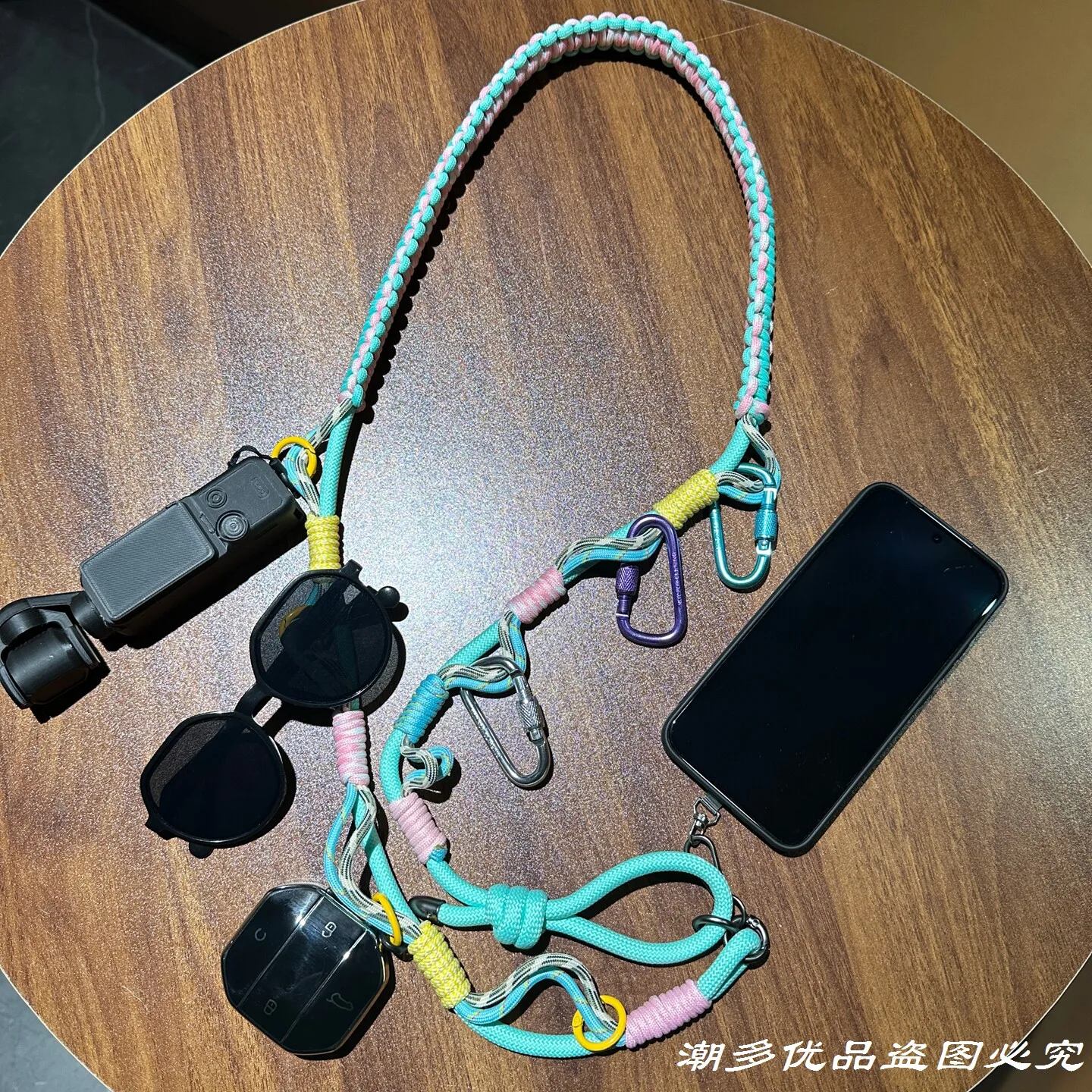 Multi-purpose Outdoor Phone Hand-woven Lanyard Camera Crossbody Strap Tactical Replacement Adjustable Bag Strap Accessories