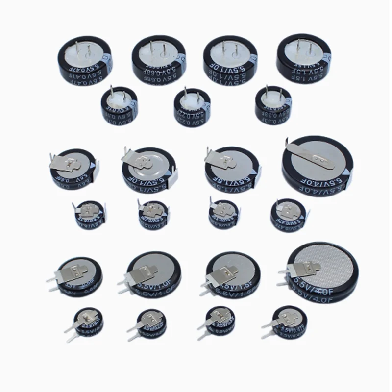 Farad supercapacitors: 5.5V, 0.1F, 0.22F, 0.33F,0.47F,0.68F,1F,1.5F,4.0F, V-type, C-type, H-type