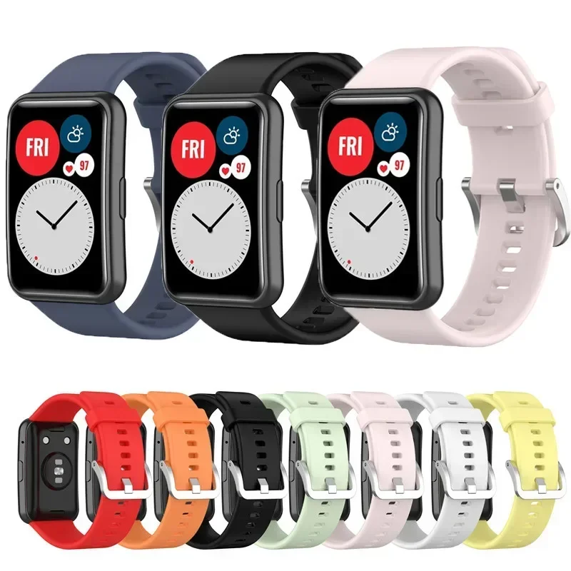 Colorful Silicone Band For Huawei Watch FIT New TIA-B09/TIA-B19 Smartwatch Strap Wrist Bracelet