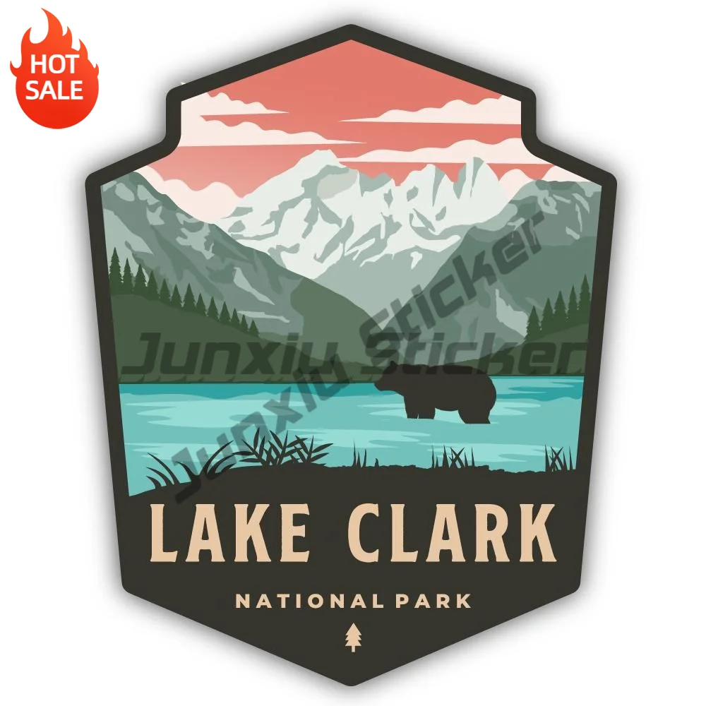 Lake Clark National Park Emblem Vinyl Sticker For Luggage And Laptop Travel Souvenir Decal