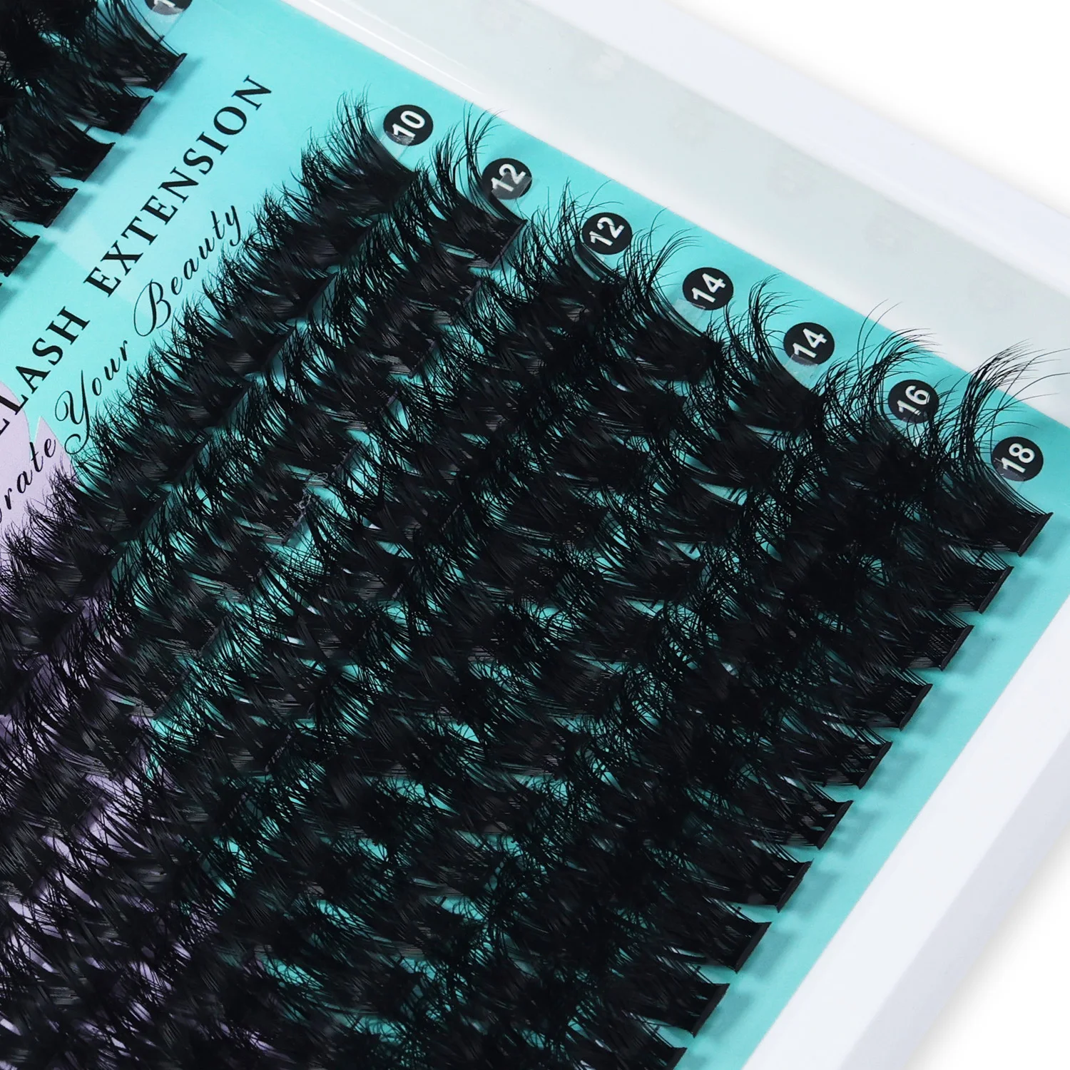 MIOFIA 5D Voluminous Thick Cluster Lashes 30D-150D 10-18mm Mixed Length Full Natural DIY Reusable Eyelash Extensions