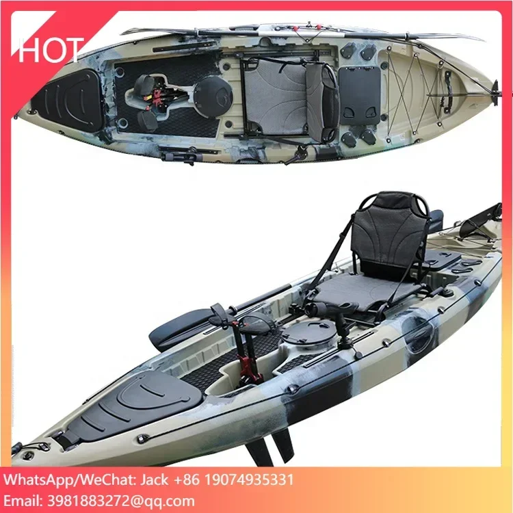 

2024 New Designed Plastic Kayak Fishing Foot Pedal Drive For Sea Lake River Canoe Fishing 3.18m Length HDPE Hull Material
