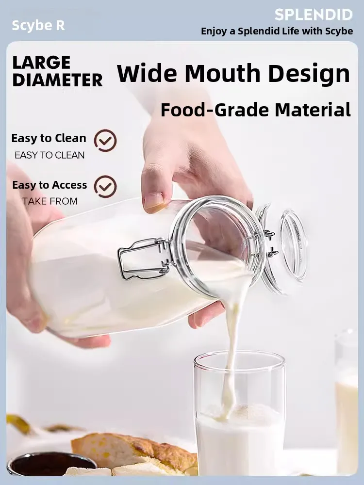 Grote Capaci Melkfles Glazen Sed Koelkast Opslagcontainer Lekvrij Draagbare Keuken Opslagpot Scybe Xibei