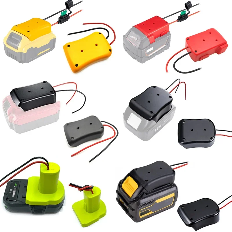 Bateria Mount Dock Power Connector com 14awg Fios Conectores Adaptador Makita Dewalt Bosch Milwaukee Black & Decker 18v Novo