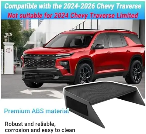

Center Console Organizer for 2024-2026 Chevy Traverse – Storage Tray with Divider, Fits Most Models Except Limited
