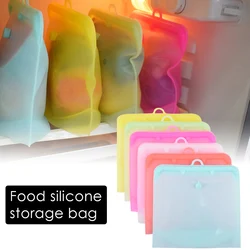 1Pcs Silicone Food Storage Bag Reusable Leakproof Containers Fresh Bag Kitchen Food Organizer Fresh Stand Up Zip Shut Bags