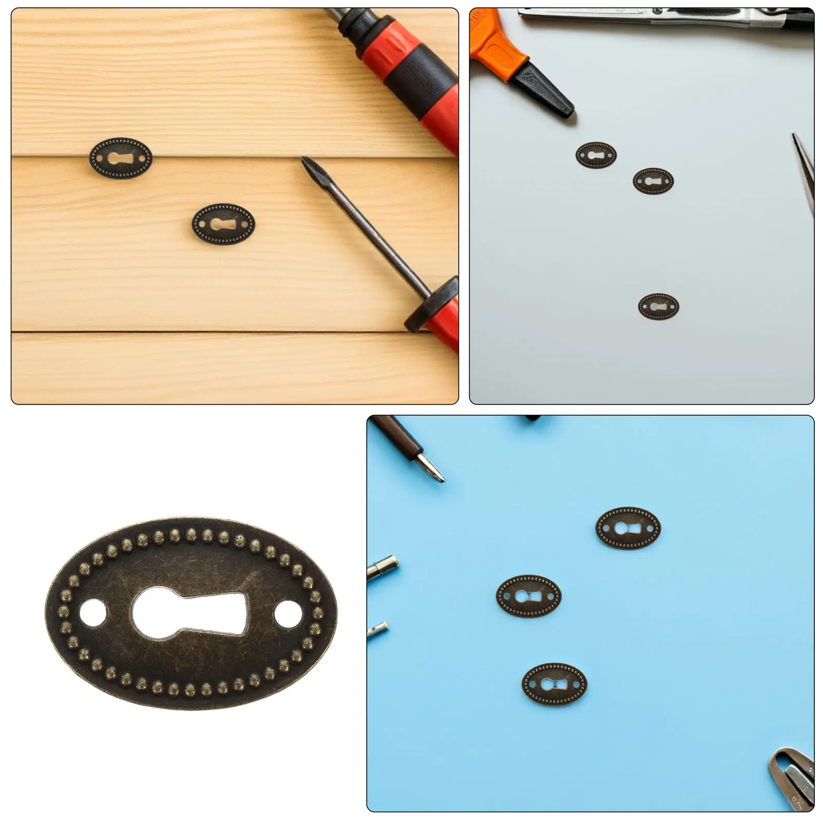 16Pcs Pcs Retro Decorative Cover Door Lock For Furniture Restoration Interior Decor Films Cabinet Keyhole Drawer