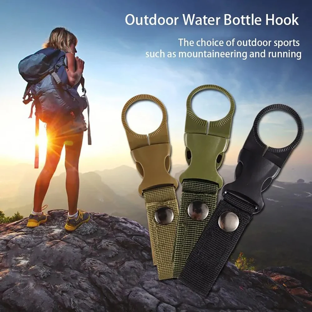 Outdoor Camping Hiking Climbing Accessories Backpack Buckle Carabiners Attach Quick Draw Water Bottle Hanger Holder Bottle Clip