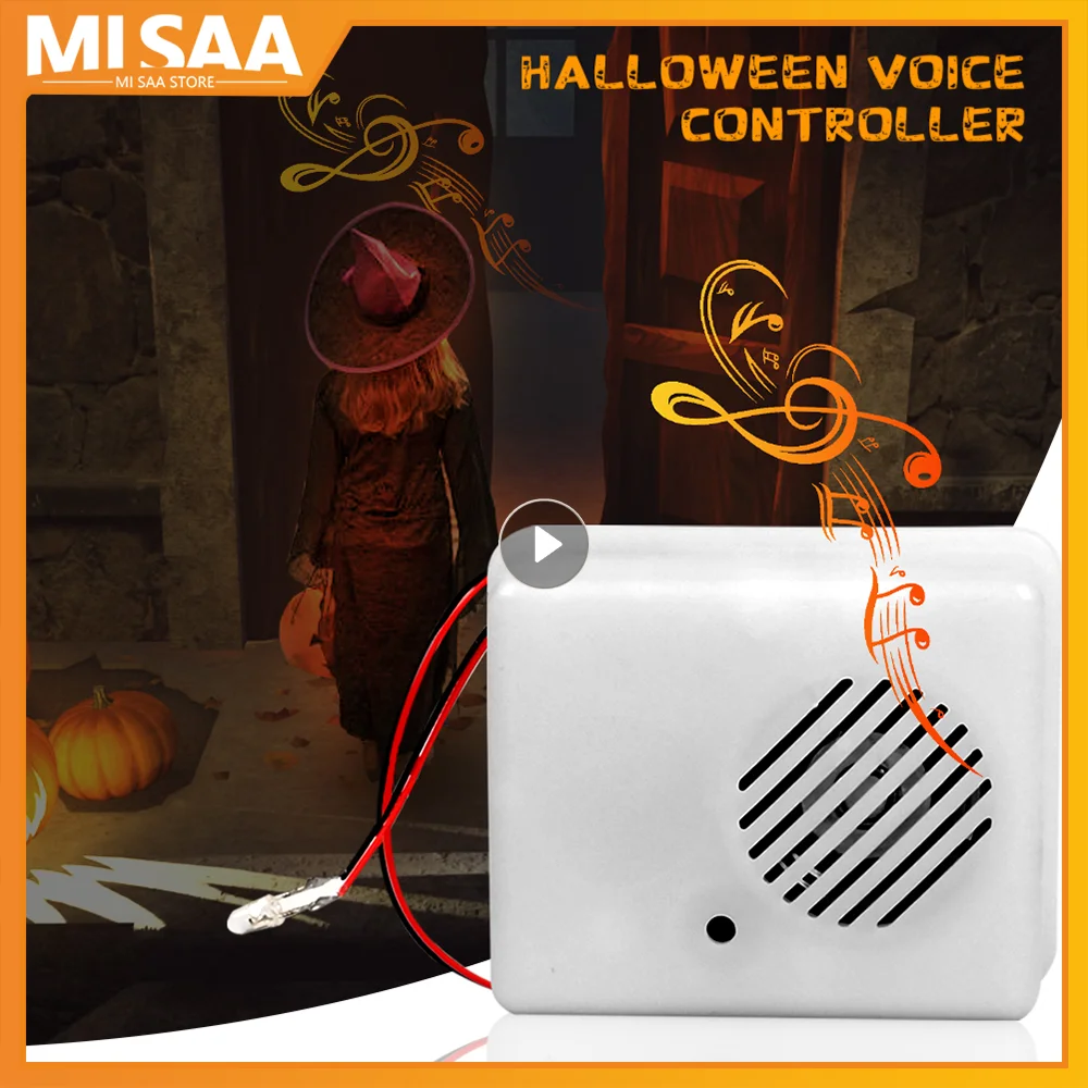 Halloween Sound Sensor Voice Activated Scary Props Halloween Decoration 2023 Sound Sensor Scream Speaker Halloween Accessories