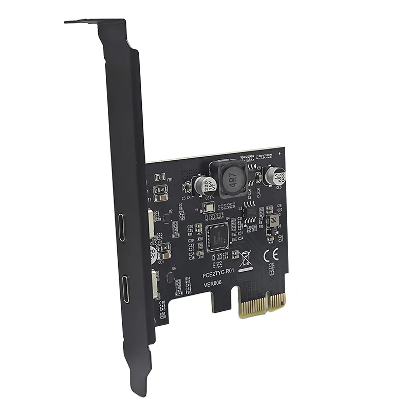 PCIE USB Type C Expansion Card 2Port 5Gbps USB 3.2 Gen1 Type-C to PCI Express X1 Riser Card NEC Chip for Desktop PC USB-C Device