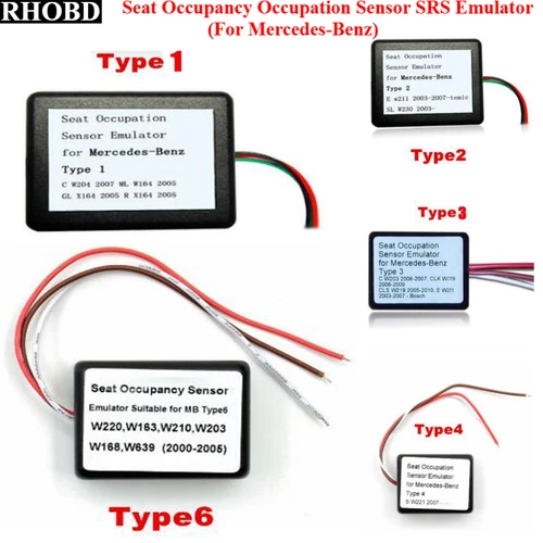 Imagen 1 del producto Emulador de Sensor de ocupación de asiento de alta calidad, adecuado tipo 1/2/3/4/6 para emulador MB SRS para Mercedes Benz W210 W203 W168 W639, Etc.