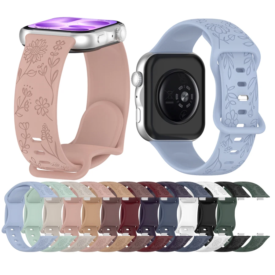 Image of 3D-Blumenarmband für Huawei Watch Fit 3 4 4Pro 5 5Pro, Weiches Silikonarmband für Huawei Watch Fit 4 5Pro Zubehör