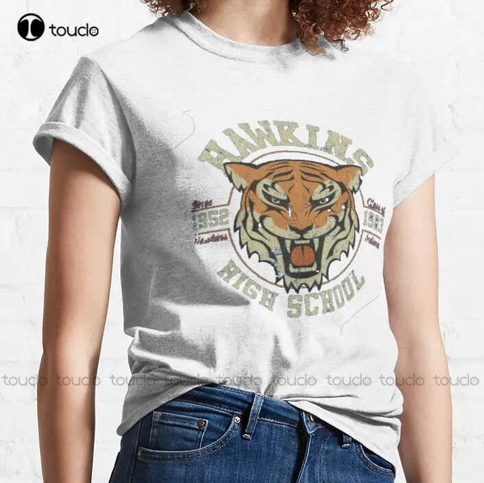 Hawkins Tigers Classic T-Shirt Mens Work Shirts Fashion Design Casual Tee Shirts Tops Hipster Clothes Make Your Design Xs-5Xl